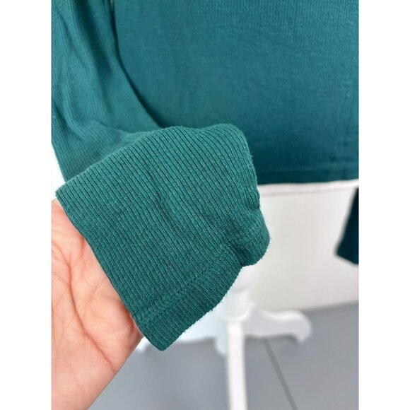 ATM Anthony Thomas Melillo Modal rib long-sleeve scoop-neck top green medium - Picture 4 of 9